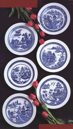 Willow Series (Blue Room) Dinner Plate - Set of 6 Motifs
