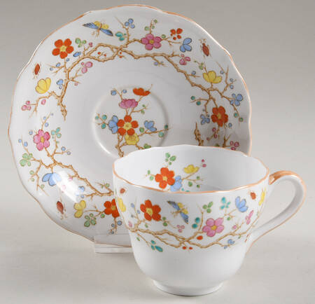 Almond Flat Cup & Saucer Set by Spode