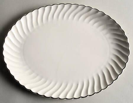 Platinum Swirl 12" Oval Serving Platter by SCIO