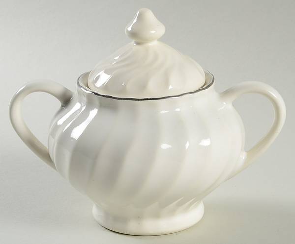 Platinum Swirl Sugar Bowl & Lid