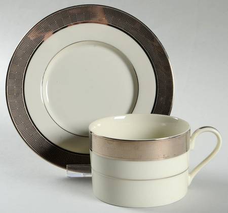 Metropolitan Platinum Flat Cup & Saucer Set