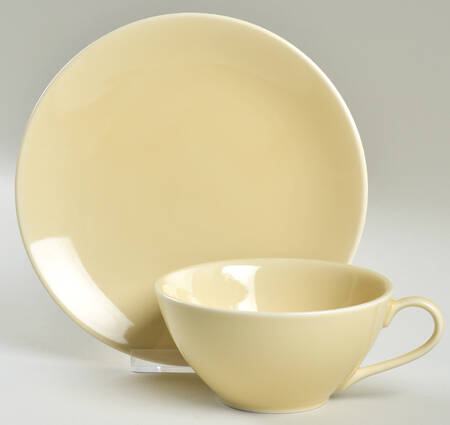 Luna Manila (Yellow) Flat Cup & Saucer Set
