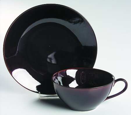 Luna Mahogany (Brown) Flat Cup & Saucer Set