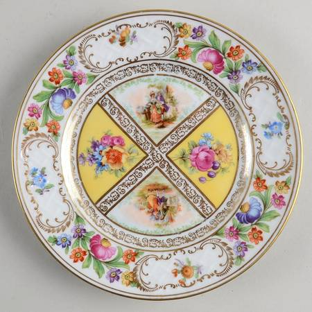 Royal Dresdner Art Yellow (Panels) Salad Plate