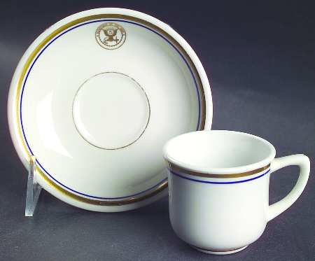 US Navy Flat Demitasse Cup & Saucer Set