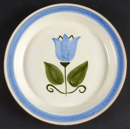 Single Tulip Blue Salad Plate