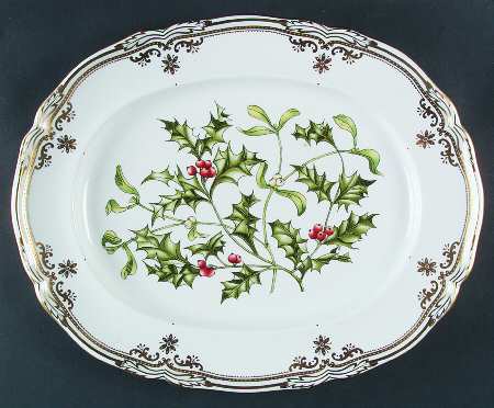 Stafford Flowers Holiday 14" Oval Serving Platter