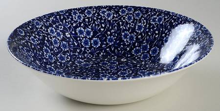 Calico Blue (Black Staffordshire Stamp) 9" Round Vegetable Bowl