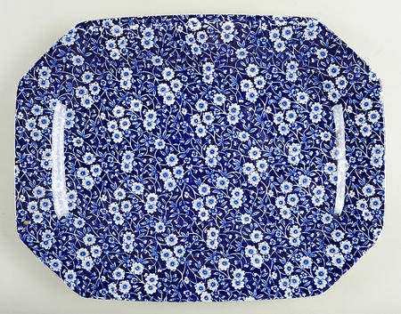 Calico Blue (Black Staffordshire Stamp) 15" Oval Serving Platter