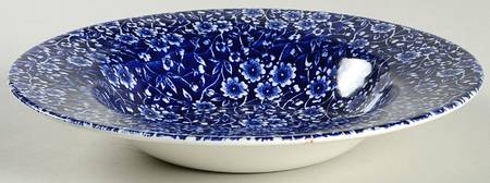 Calico Blue (Black Staffordshire Stamp) Large Rim Soup Bowl
