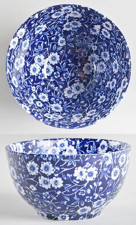 Calico Blue (Black Staffordshire Stamp) Rice Bowl