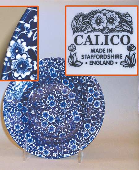 Calico Blue (Black Staffordshire Stamp) Salad Plate