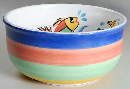 Les Tropiques 10" Large Salad Serving Bowl