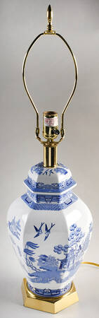 Willow Blue (New, 2002) 26" Electric Lamp No Shade