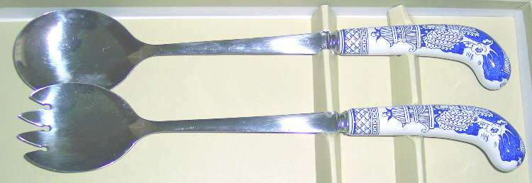 Willow Blue (New, 2002) (2 Piece) Salad Set with Stainless Bowl