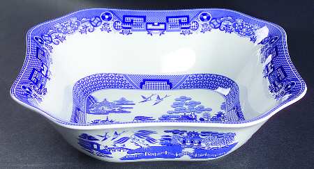 Willow Blue (New, 2002) 9" Square Salad Serving Bowl