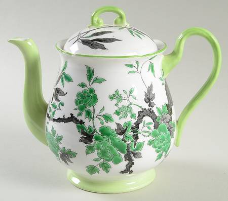 Chippendale Green Teapot & Lid