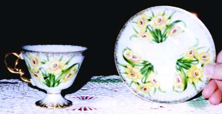 Flower of the Month Footed Cup & Saucer Set
