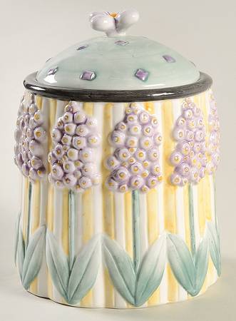 Lavender Tea Garden Small Canister & Lid
