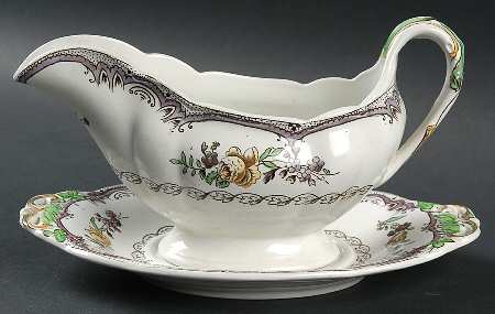 Avondale Purple Gravy Boat & Underplate
