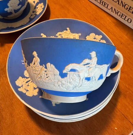 Fox Hunting Footed Cup & Saucer Set