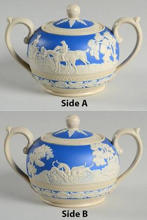 Fox Hunting Sugar Bowl & Lid