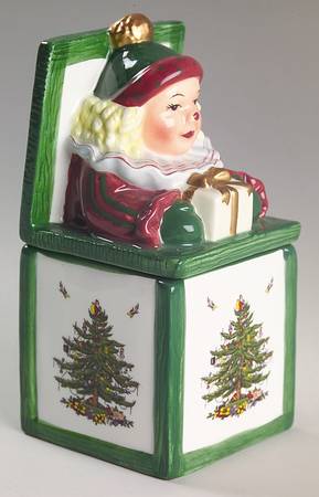 Christmas Tree Figural Sugar Bowl & Lid