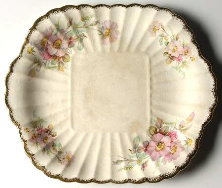 Wild Rose (Square) Square Handled Cake Plate