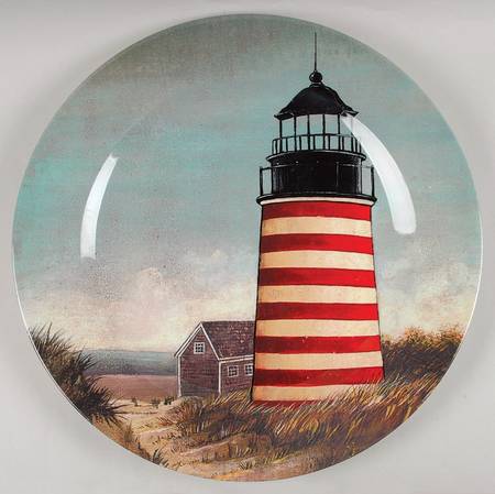 By The Sea (Made In China, Handpaint) Chop Plate/Round Platter Plastic 15"