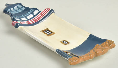 By The Sea (Made In China, Handpaint) Spoon Rest/Holder (Holds 1 Spoon)