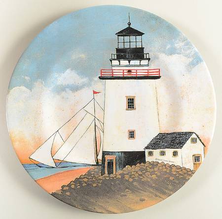By The Sea (Made In China, Handpaint) Melamine Salad Plate