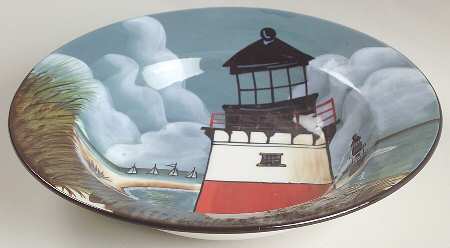 By The Sea (Made In China, Handpaint) Soup/Cereal Bowl