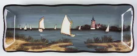 By The Sea (Made In China, Handpaint) Bread Tray