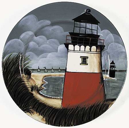 By The Sea (Made In China, Handpaint) Dinner Plate