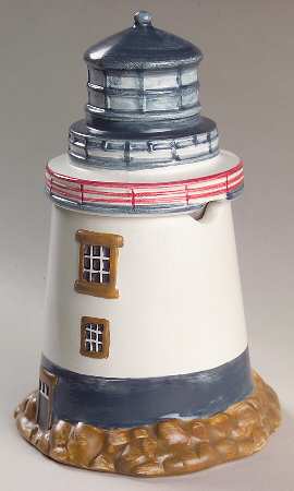 By The Sea (Made In China, Handpaint) Figural Sugar Bowl & Lid