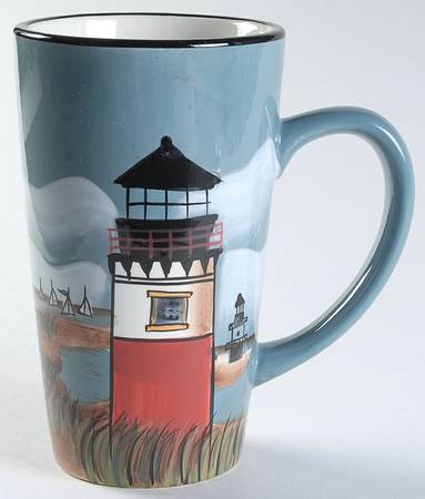 By The Sea (Made In China, Handpaint) Latte Mug