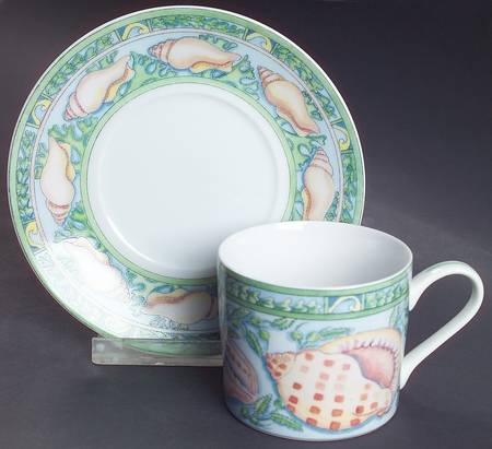 Sea Garden Flat Cup & Saucer Set by Siddhia Hutchinson