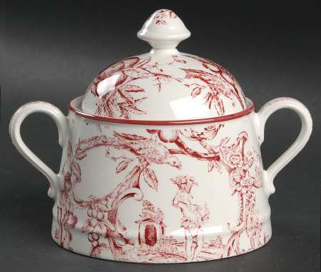 Provincial Garden Cranberry Sugar Bowl & Lid