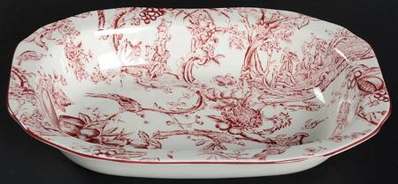 Provincial Garden Cranberry 9" Oval Vegetable Bowl