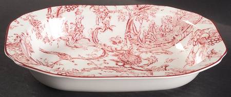 Provincial Garden Cranberry 9" Rectangular Vegetable Bowl