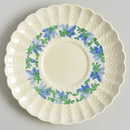Valencia Blue Green (Cream Background) Saucer for Cream Soup Bowl