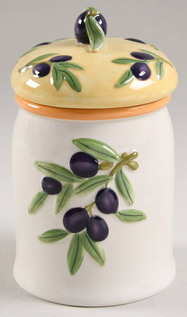 Olive Branch Small Canister & Lid