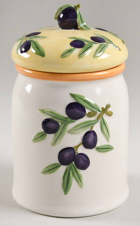 Olive Branch Medium Canister & Lid