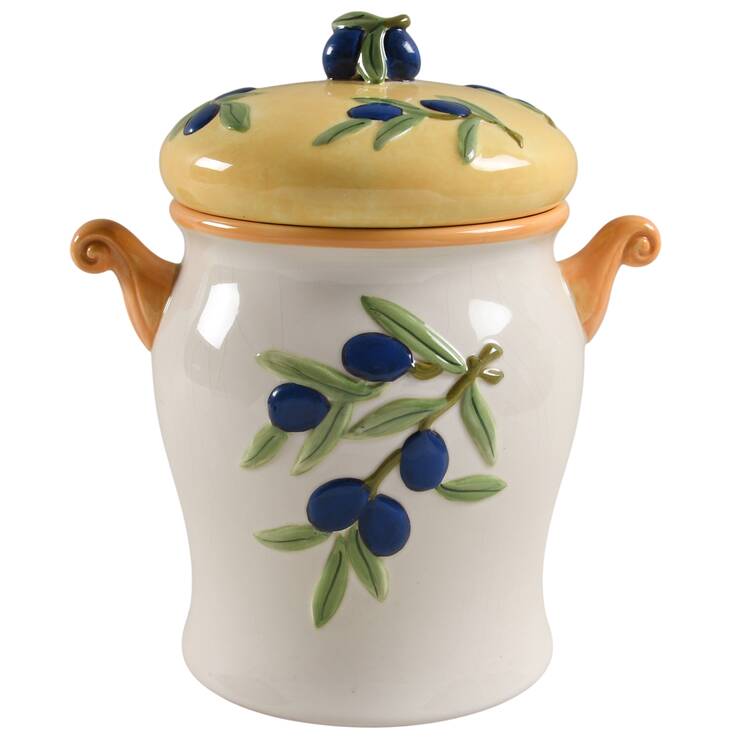 Olive Branch Cookie Jar & Lid