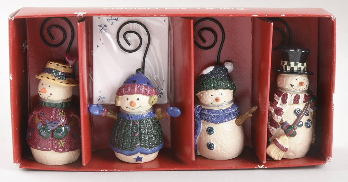 Snow Friends Figurial Place Card Holders w/Cards - Set of 4