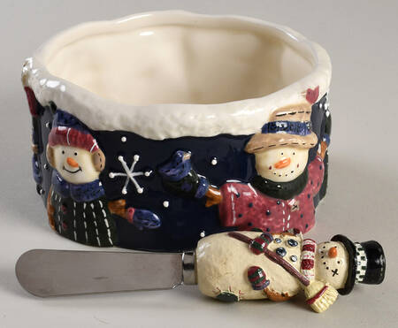 Snow Friends Dip Bowl & Spreader Set