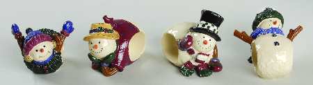 Snow Friends Figural Napkin Ring - Set of 4 Motifs