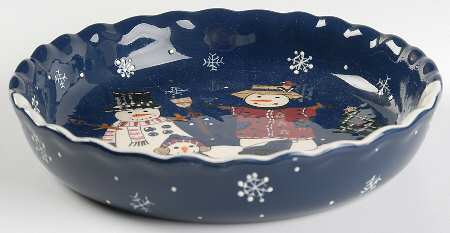 Snow Friends Pie Serving Plate