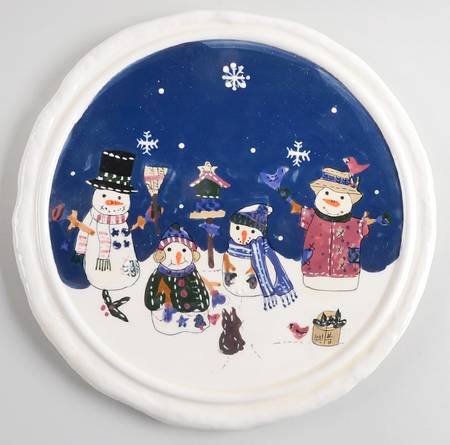 Snow Friends Flat Cake Plate/Cheese Plate