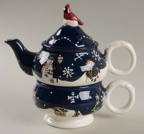 Snow Friends Individual Teapot & Lid with Cup